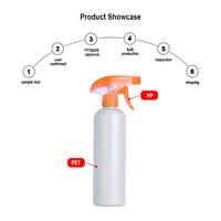 Bouteille pulvérisateur cylindrique en PET de 500 ml pour nettoyage domestique, avec pompe en forme de pistolet à brume, pour pulvérisation anti-acariens et usage professionnel (barbier)