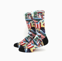 Chaussettes imprimées personnalisées pour le fitness et la course à pied, sans couture et faciles à personnaliser, chaussettes mi-mollet tendance