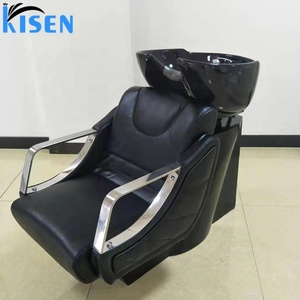 KISEN Wholesale Washing Shampoo Chair Black <b>Backrest</b> and Basin - Product Image 4
