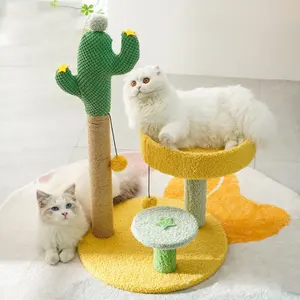 Kedi yuva yatak Pet malzemeleri ile yeni kedi tırmanma ağacı küçük kaktüs kedi tırmalama ağacı