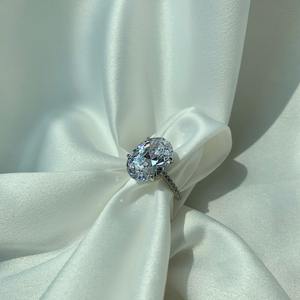 PUXIN, gran oferta, anillo de latón para mujer con circonita cúbica ovalada grande, compromiso de moda, aniversario de boda, joyería de moda - Product Image 4