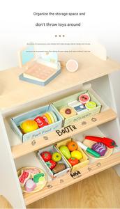COMMIKI OEM Tienda de juguete de madera de diseño personalizado con supermercado, frutas, verduras, alimentos, cocina, tienda de conveniencia, juguete de rol - Product Image 2