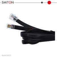 Kabel Jumper Flat RJ12 Double Head 6P6C 6Pin Core Panjang 20/30/50/100cm