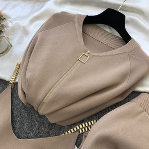 Conjunto de Roupas de Outono Inverno para Mulheres, Suéteres de Tricô, Colete, Conjunto de Três Peças para Mulheres - Product Image 3