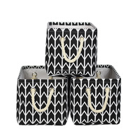 Boîte de rangement pliable en toile avec poignées en corde, bac de rangement pliable pour la maison 	 Boîte de rangement pliable en toile