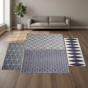 Tapis d'extérieur moderne en coton tissé résistant aux intempéries, à poils longs, pour patio, jardin, balcon, usage intérieur, léger, réversible, lavable - Product Image 2