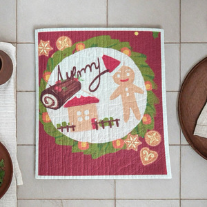 Paño de Limpieza con Diseño Navideño para Cocina, Vidrio, Mesa, Auto, Paños de Limpieza Multiusos Biodegradables en Existencia - Product Image 1