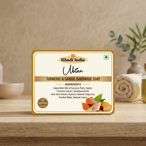 Jabón Artesanal de Cúrcuma y Sándalo, Jabón Limpiador Natural para el Cuidado de la Piel con Aloe Vera y Glicerina - Product Image 5