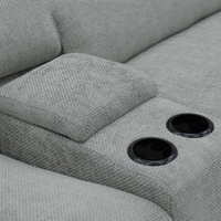 Canapé d'angle inclinable électrique en tissu Geeksofa Furniture, moderne, 5 places, avec console pour salon