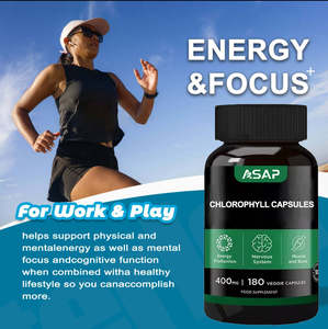 Capsules de chlorophylline organique ASAP OEM, qualité alimentaire pour adultes, compléments alimentaires à base de plantes, améliorent l'immunité, 60 capsules/flacon - Product Image 2