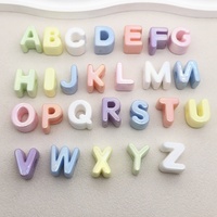 Perles acryliques plaquées UV, alphabet, 26 lettres, grand trou, perles en vrac pour bijoux personnalisés DIY
