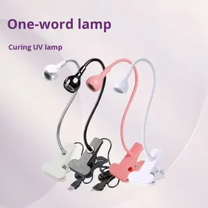 Profession elle USB Clip Schreibtisch lampe für Nagellack & UV Gel Aushärtung Hoch leistungs 3W tragbare <span class=keywords><strong>LED</strong></span> UV Lampe Lila Licht Kunststoff UV Lampe - Product Image 3