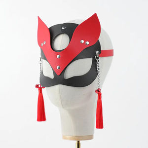 Máscara de gato de cuero Sexy gótico con orejas Bdsm fetiche media cara para <span class=keywords><strong>Catwomen</strong></span> para carnaval Halloween mascarada fiesta Bondage Gear - Product Image 3