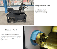 Tour à lit incliné CNC TCK25 avec tourelle mobile et mandrin hydraulique