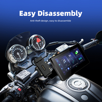 Pantalla de 5 Pulgadas con Sistema Android 14.0, 4GB+64GB, Carplay para Motocicleta, Pantalla Extraíble, GPS para Motocicleta, CarPlay Inalámbrico, Android Auto