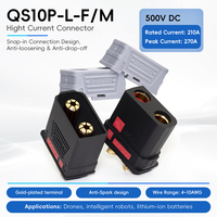 Conector de Alta Corriente QS10P-L F/M, 210A 270A Pico, DC500V, Enchapado en Oro, Macho y Hembra, para Sistemas de Energía de Baterías de Autocaravanas, Camiones y Automóviles