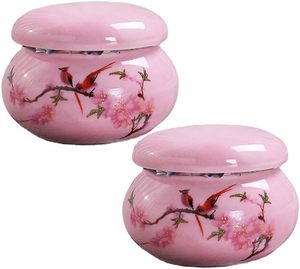 Urna <span class=keywords><strong>in</strong></span> Ceramica per Ceneri di Animali Domestici con Motivo Floreale, Contenitore Commemorativo per Cremazione, Regalo Ricordo per Cani e Gatti - Product Image 1