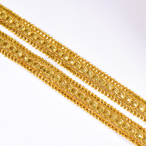 Trim in pizzo etnico con paillettes oro e argento per abiti da sposa accessori di abbigliamento - Product Image 4