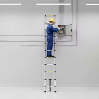 Échelle télescopique portable moderne en alliage d'aluminium TUV EN 131-6 2019, 3,2 m, 11 marches, capacité de charge de 150 kg, supermarché, salle de bain