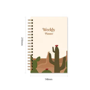 Impressão de caixa personalizada, agenda semanal sem data, calendário, caderno, agenda semanal