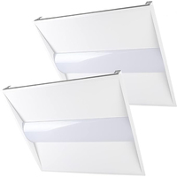 Panneau lumineux LED LEDFORA 2x2ft avec support de gradation, pour entrepôt, certifié ETL, IP65, blanc givré, module d'urgence pour le marché américain