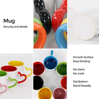 Tazas de Cerámica con Asa en Forma de Corazón, Recubiertas de Color Porcelana de Alta Calidad, Tazas Clásicas para Beber, Tazas de Café Blancas para Sublimación