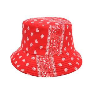 Ethnic Style Vintage Trendy <b>Retro</b> Cashew Flower Printed Fisherman Fashion Street Shade Double-Sided Sun Protection <b>Bucket</b> <b>Hat</b> - Product Image 2