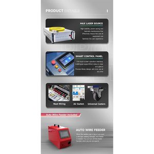 Nouvelle machine de soudage laser à fibre portative refroidie par eau 2-en-1 3-en-1 2000W 3000W 220V avec nettoyeur automatique de faisceau et source IPG - Product Image 5