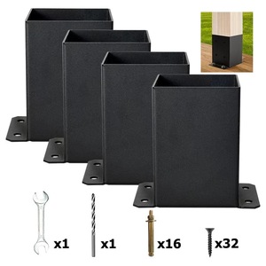 Support de poteau 4x4 robuste en acier thermolaqué pour clôture en bois, terrasse, <span class=keywords><strong>boîte</strong></span> <span class=keywords><strong>aux</strong></span> <span class=keywords><strong>lettres</strong></span> et projets extérieurs - Product Image 3
