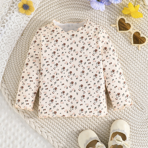 Ropa para Niños, Conjunto de Tres Piezas con Blusa Casual de Flores para Bebé Niña, Camiseta de Manga Larga para Recién Nacido, 100% Poliéster - Product Image 3