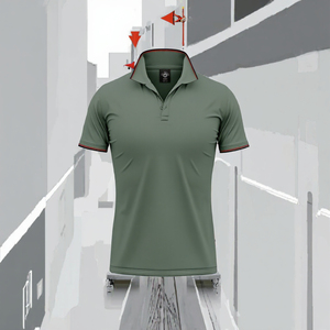 <b>Mens</b> Solid <b>Polo</b> <b>Shirt</b> Short Sleeve Contrast Trim Custom Logo Casual Wear - Product Image 3