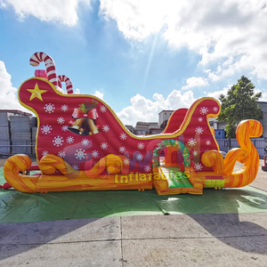 Xmas holiday party jumper bounce house commercial kids jumping bouncy castle <b>inflatable</b> sled sleigh slide - Product Image 2