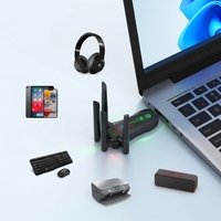 Adaptateur WiFi USB AX900 WiFi6 double bande 5G Gigabit sans pilote, clé Bluetooth 1300 Mbps pour ordinateur portable et de bureau ABS