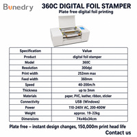 Machine de marquage à chaud numérique 360C, 300 dpi, sans plaque, alimentation automatique par USB, largeur 252 mm pour papier, PVC, cuir, cartes, rubans