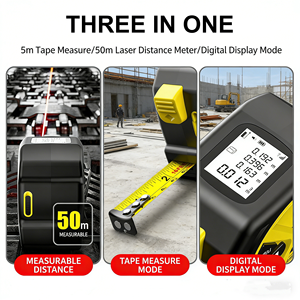 เครื่องวัดระยะเลเซอร์อัจฉริยะ DEWEN 2-in-1 ระดับอุตสาหกรรม 50 ม. หน้าจอ LCD ไม้บรรทัดดิจิตอล ความแม่นยำ 2.0 มม. ชาร์จ USB ได้ รุ่น AC-90 50 ม. - Product Image 6