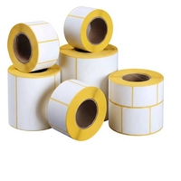 ECO 55X25x1000 Hojas de Película Adhesiva de Transferencia Térmica para Etiquetas, Fondo Amarillo, Fondo Blanco, Fondo Azul