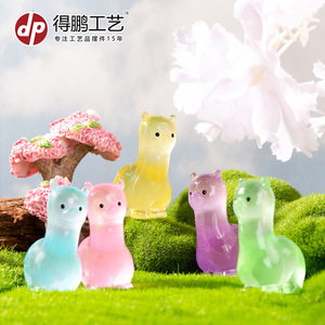 Cute Cartoon Alpaca Figurine Resin Miniature Decor Home <b>Office</b> <b>Desk</b> Car Accessory Multi Color <b>Compact</b> Design - Product Image 3