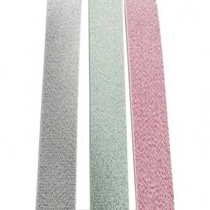 High Density Durable Webbing for Lunch Box Bandage Heavy Duty Elastic Band Pink <b>Glitter</b> Lurex Gold - Product Image 5