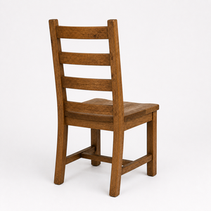 Chaise de salle à manger scandinave moderne en teck massif avec dossier en échelle courbé, assise cintrée, imperméable et écologique pour l'extérieur et l'hôtellerie - Product Image 2