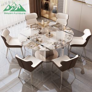 Ensemble de meubles de cuisine de style nordique Wayon, <span class=keywords><strong>table</strong></span> <span class=keywords><strong>à</strong></span> <span class=keywords><strong>manger</strong></span> transformable réglable pour appartement, hôtel - Product Image 1
