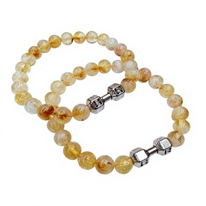 Nueva Pulsera de Cuentas con Forma de Mancuerna, Hecha a Mano, con Grabado Geométrico, de Ágata Natural Ecológica, Venta Caliente Transfronteriza - Product Image 1
