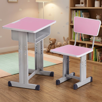 Ensemble de bureau et chaise d'écolier réglables pour salle de classe, table d'étude ergonomique individuelle avec structure métallique