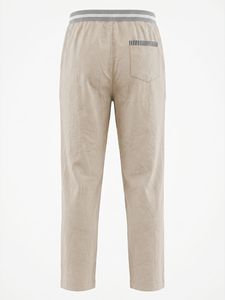 <span class=keywords><strong>Pantaloni</strong></span> Casual da <span class=keywords><strong>Uomo</strong></span> in <span class=keywords><strong>Lino</strong></span> a Gamba Dritta, Vita Media Elastica con Coulisse, Dettagli a Righe, Traspiranti - Product Image 5