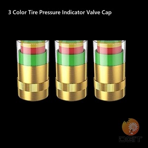 Capuchon de valve indicateur de pression des pneus 3 couleurs en gros avec noyau en laiton, fenêtre PC transparente et joint d'étanchéité pour voitures et SUV - Product Image 2