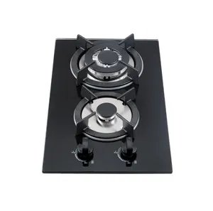 Wholesale kitchen build in Gas Stove cooktop with tempered Glass panel 2 Burners Vertical best flame gas burner stove