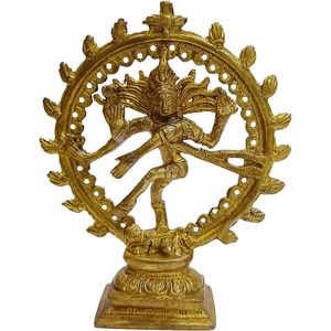PARIJAT HANDICRAFT Lord Shiva Dancing Natraj Murti Statue d'idole en laiton 6.5 pouces Home Decor Puja Pooja Showpiece for Mandir Temple - Product Image 1
