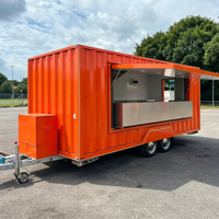 Camion de restauration mobile entièrement équipé de style conteneur pour café, burgers, frites, glaces, barbecue et services de traiteur