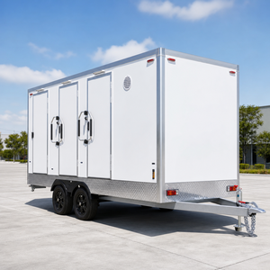 Remorque sanitaire mobile robuste à 3 compartiments, unité de toilettes portables pour travaux miniers et d'ingénierie intensifs - Product Image 3