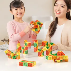 QY 24 36 48 72 Wedges Hollow Rainbow Magic Ruler Folding Toy QIYI Snake Puzzle Cube For Kids