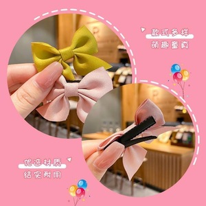 Children's Red <b>Bow</b> Hair <b>Clip</b> 2023 New Cute and Exquisite Summer Hair Accessory for Girls, Side Princess Style - Product Image 3